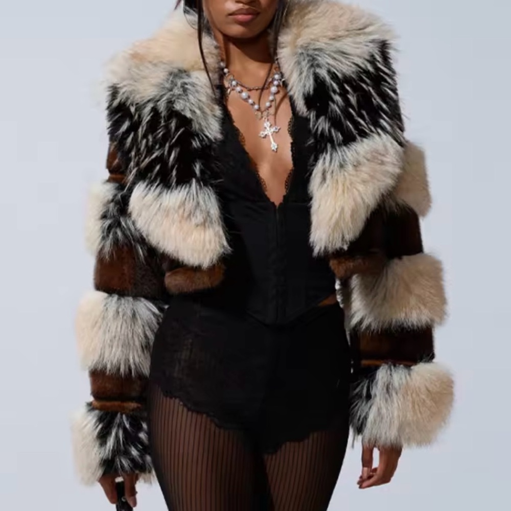 Azalea Wang Porshia Fur Coat Size Xl